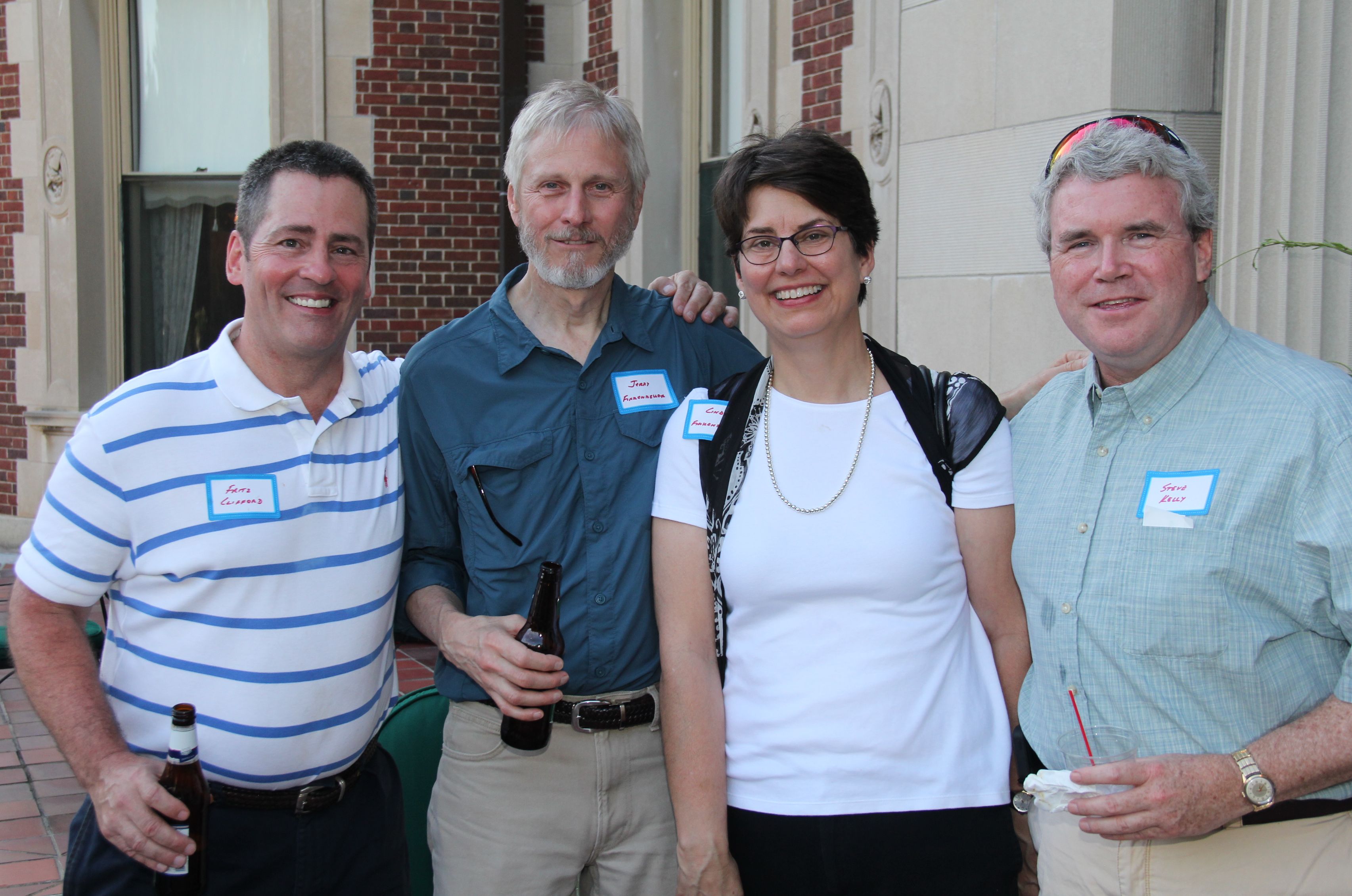 Fritz Clifford, reunion cochair, Jerry and Cindy Finkenkeller, Steve Kelly