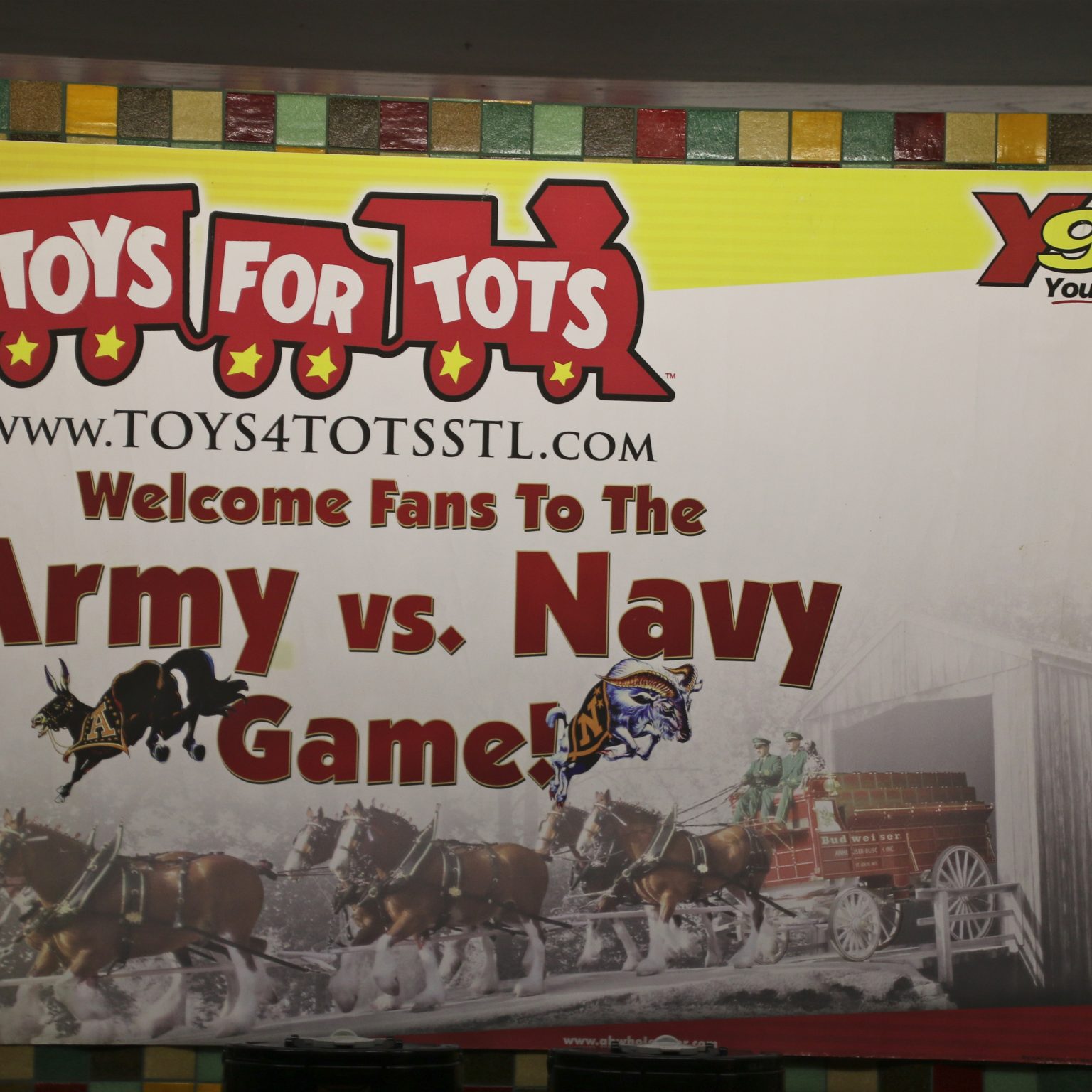 The Toys for Tots donation table